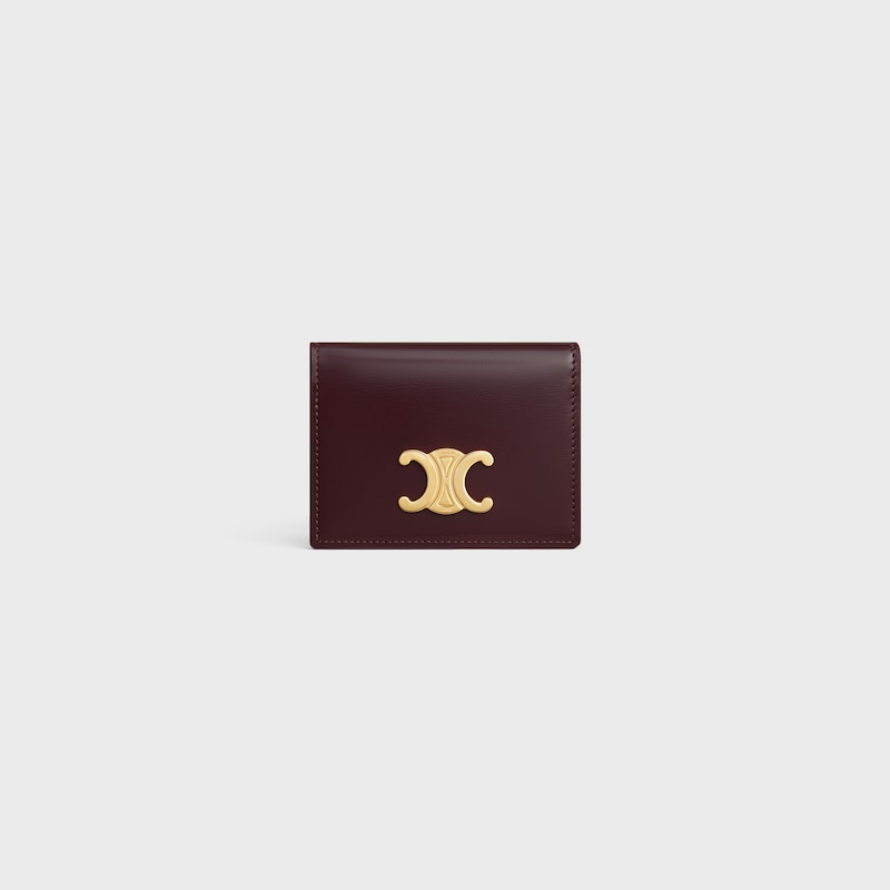 porte-cartes À deux volets en cuir de veau vieux