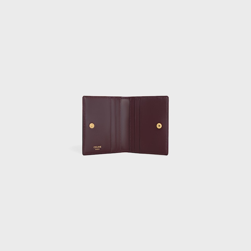 porte-cartes À deux volets en cuir de veau vieux