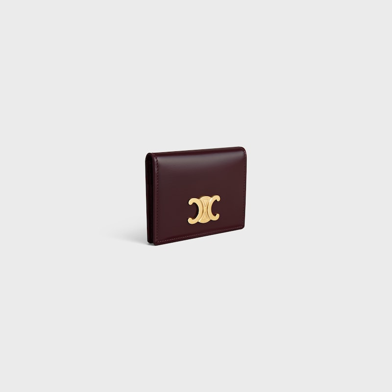 porte-cartes À deux volets en cuir de veau vieux