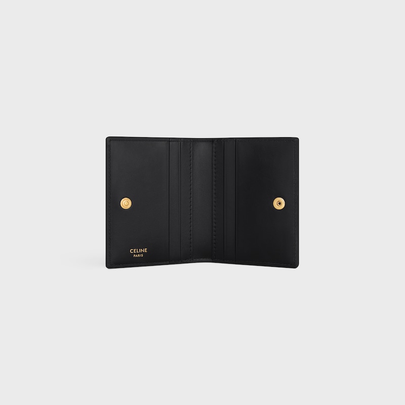 porte-cartes À deux volets en cuir de veau vieux