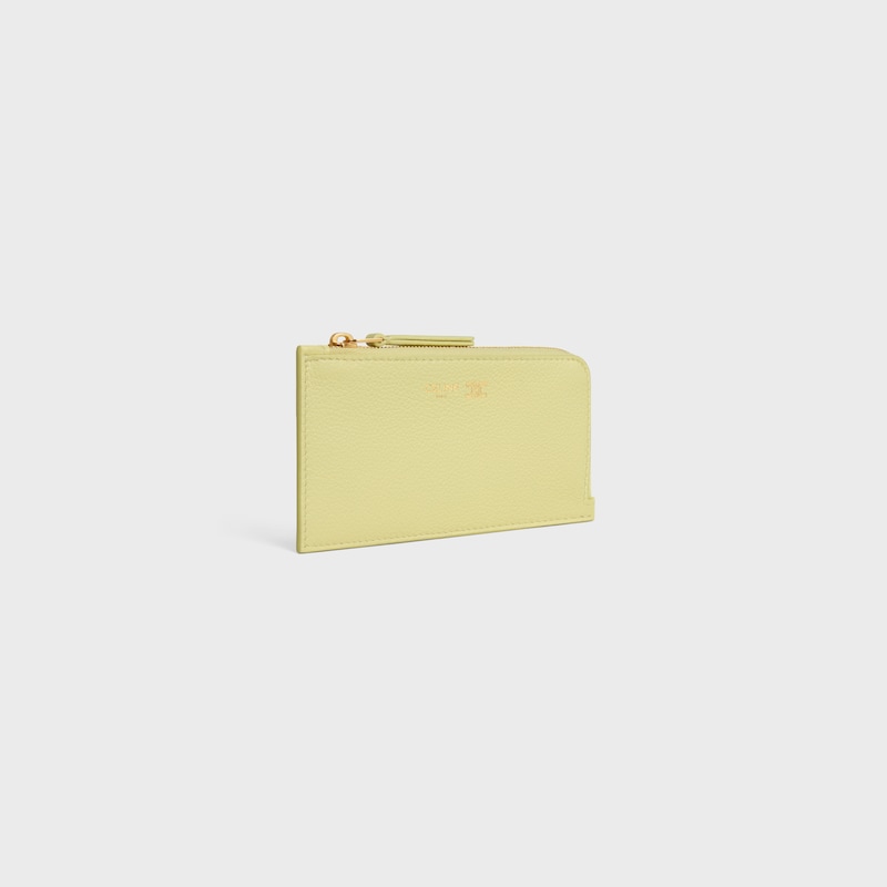 porte-cartes long À fermeture Éclair en cuir de veau souple grainÉ