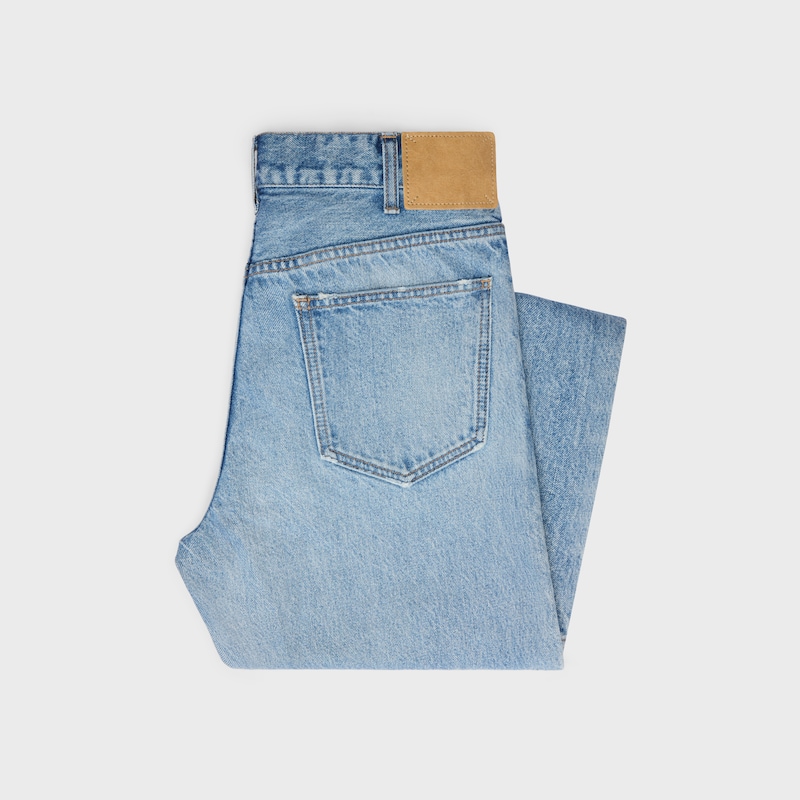 jean jolene en denim bleu doré délavé