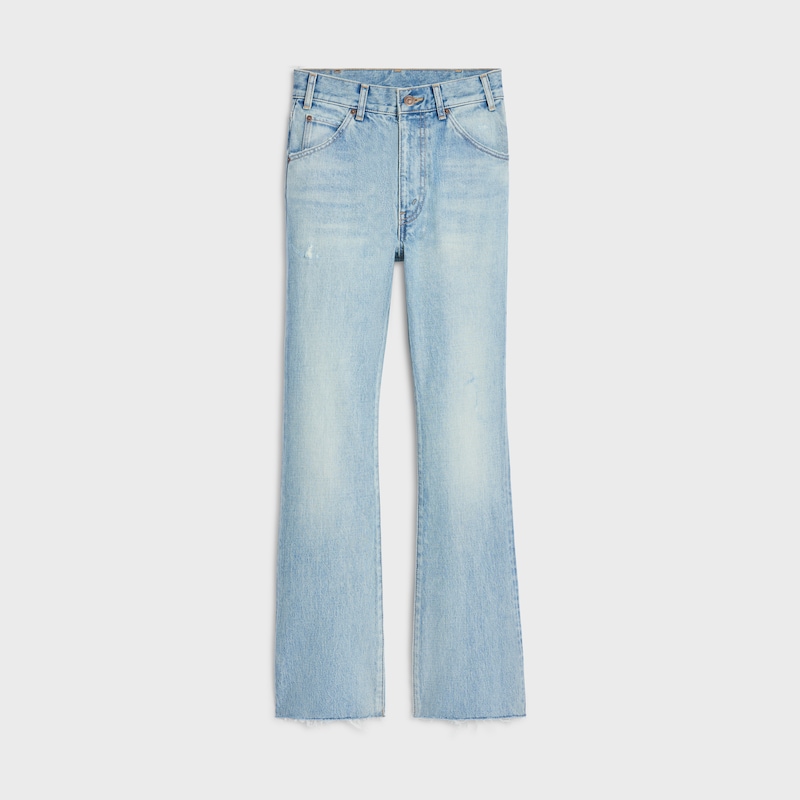 jean évasé dylan en denim délavé miel