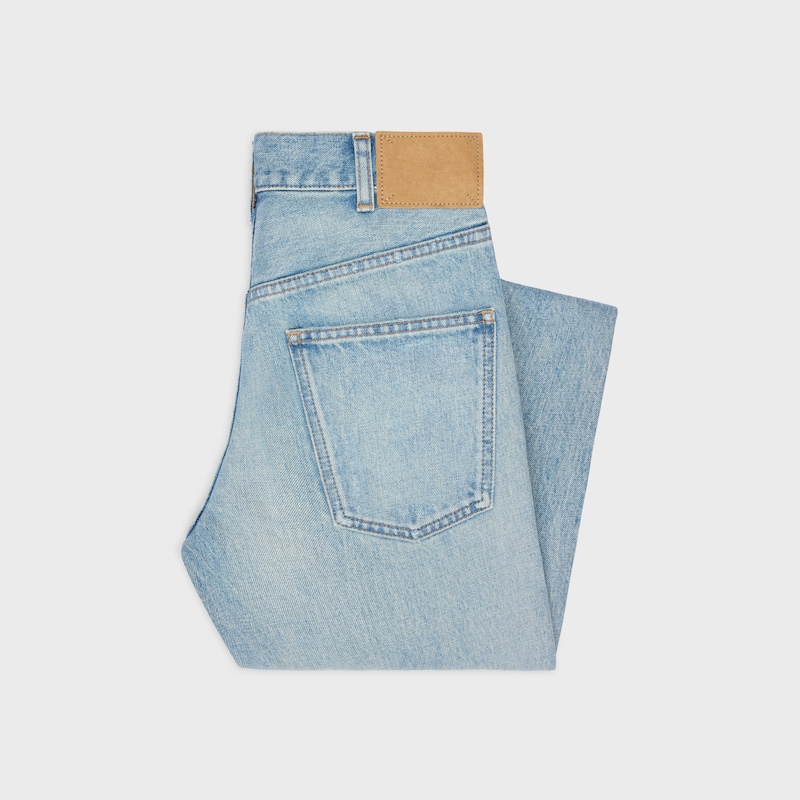 jean évasé dylan en denim délavé miel
