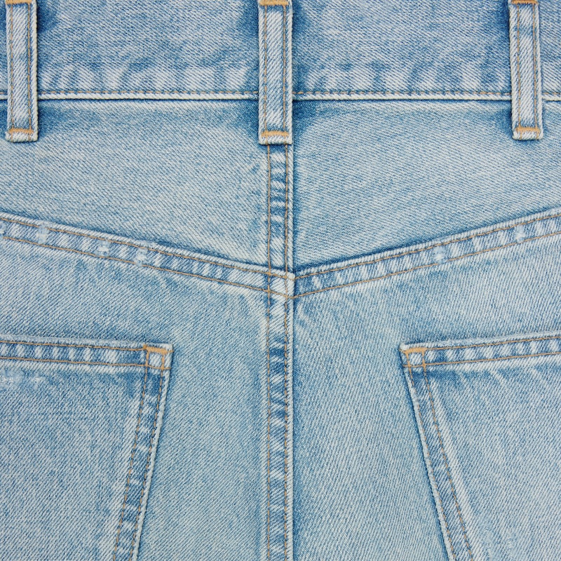 jean évasé dylan en denim délavé miel