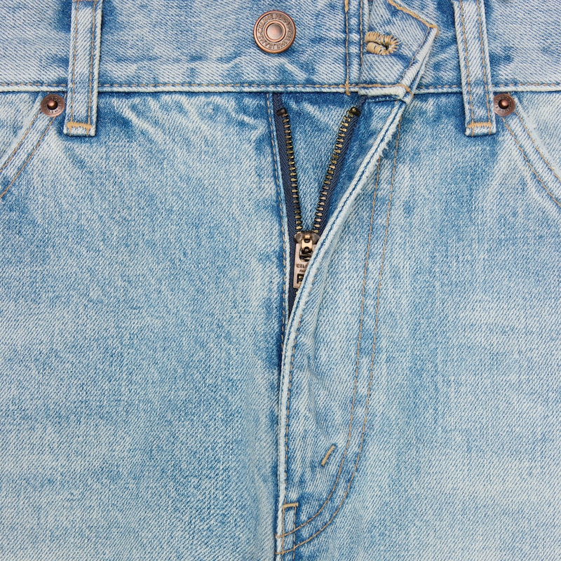 jean évasé dylan en denim délavé miel