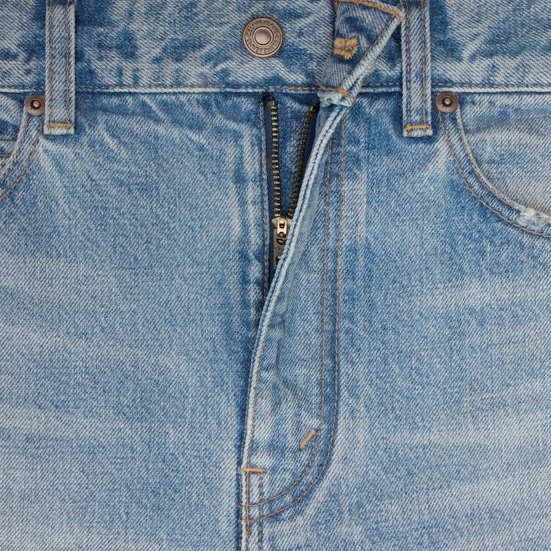 jean de surf évasé en denim bleu acier délavé