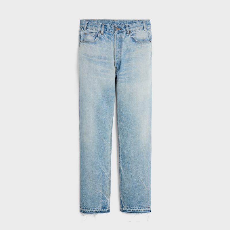 jean wesley en denim délavé à leau claire