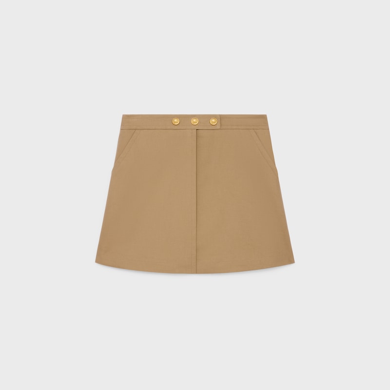 jupe courte en gabardine de coton