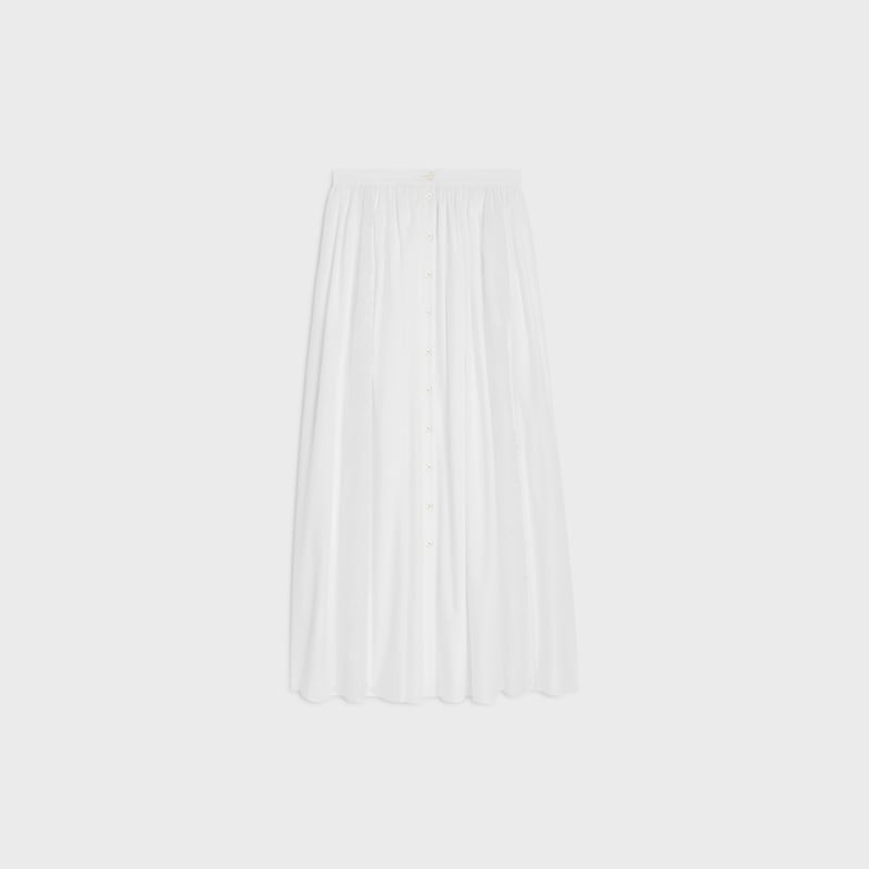 jupe midi brodée en cambric de coton