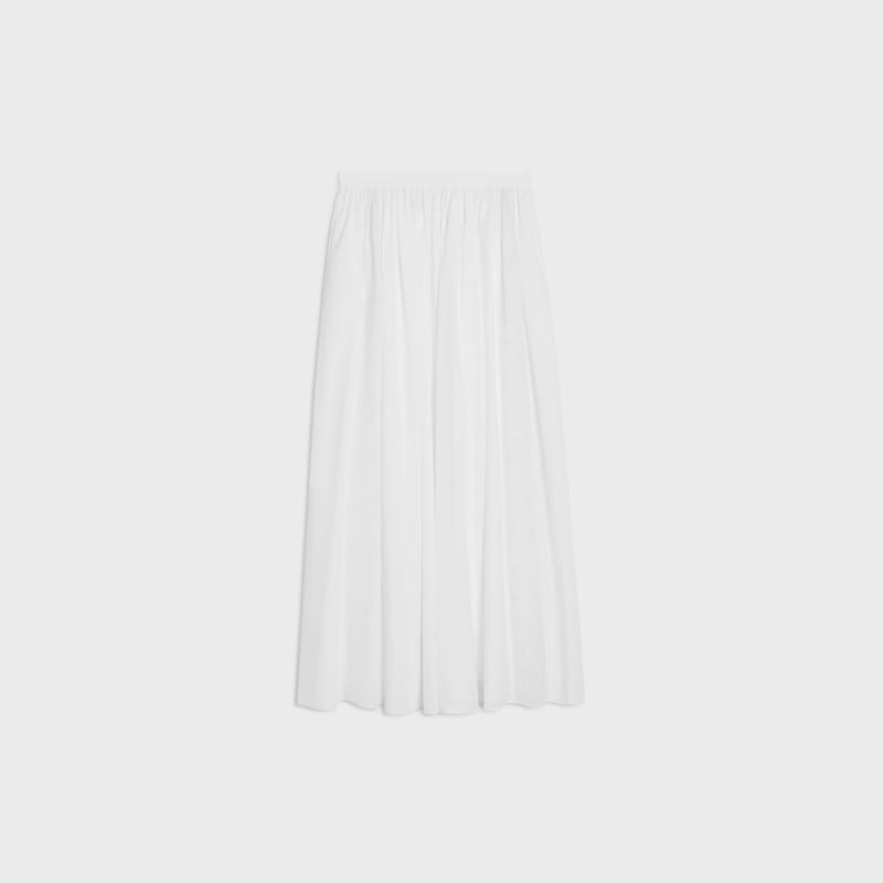 jupe midi brodée en cambric de coton
