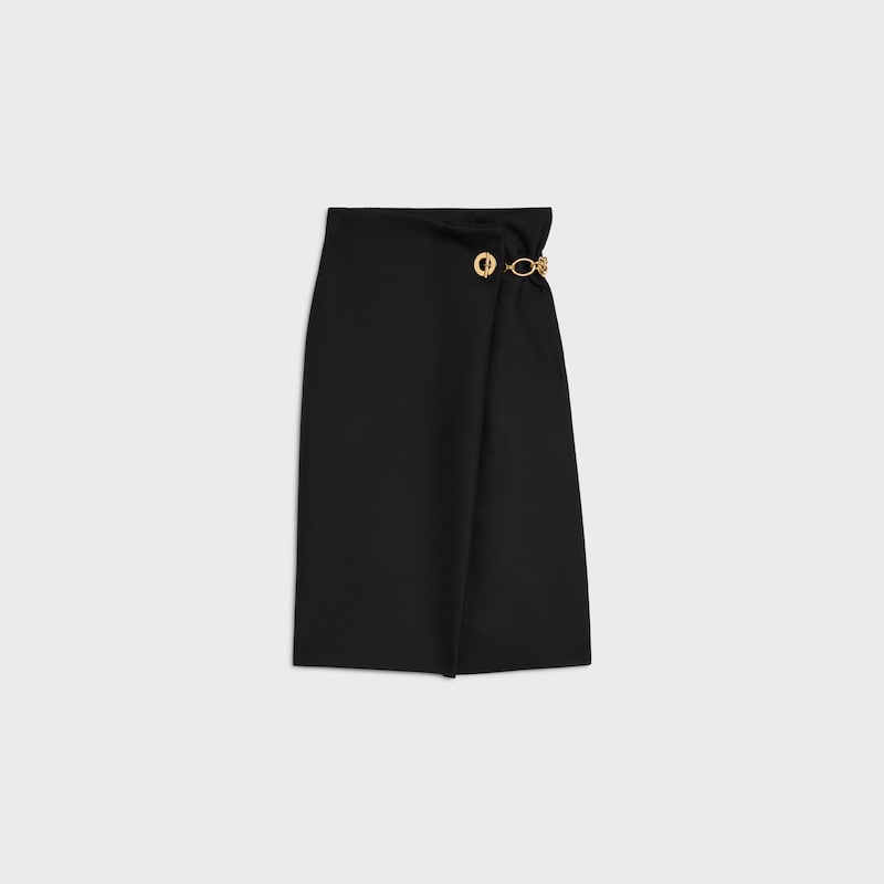 jupe midi en laine mohair
