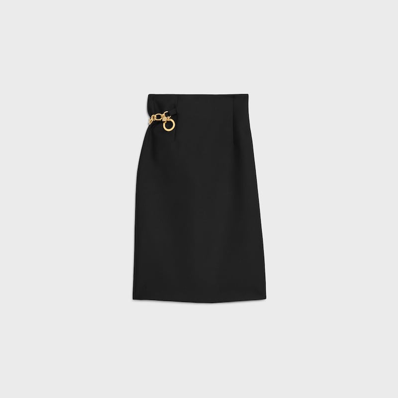 jupe midi en laine mohair