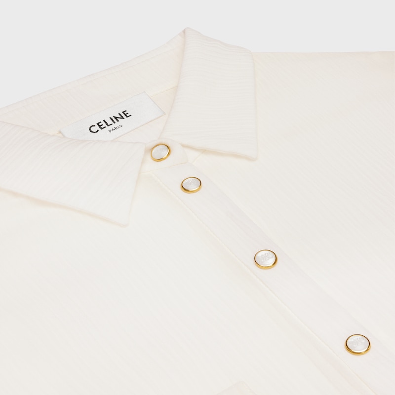 robe chemise longue en crêpe de coton et soie