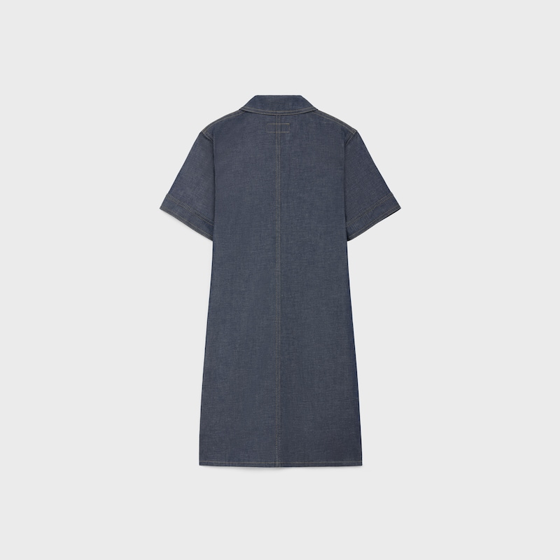 mini-robe en denim brut