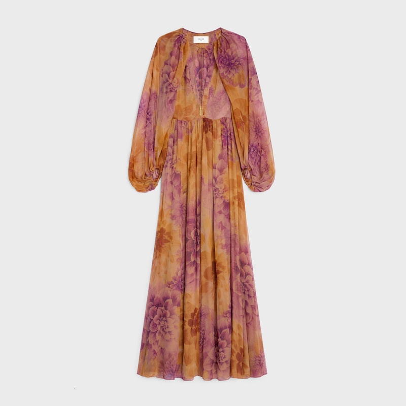 robe caftan en mousseline de soie
