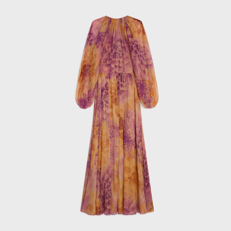 robe caftan en mousseline de soie