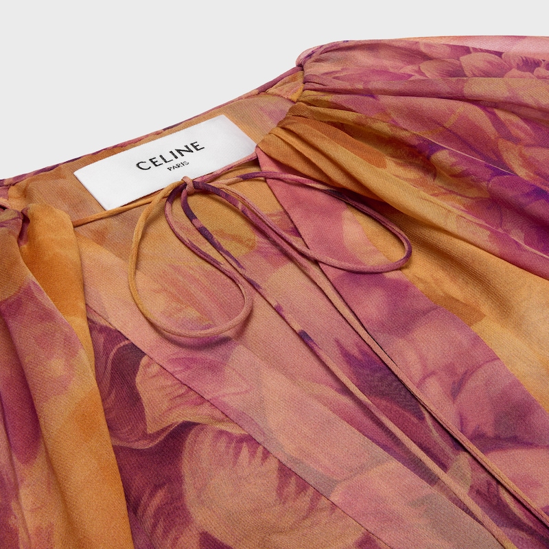 robe caftan en mousseline de soie
