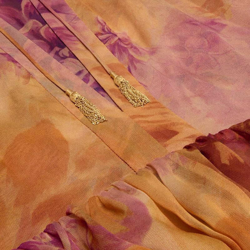 robe caftan en mousseline de soie