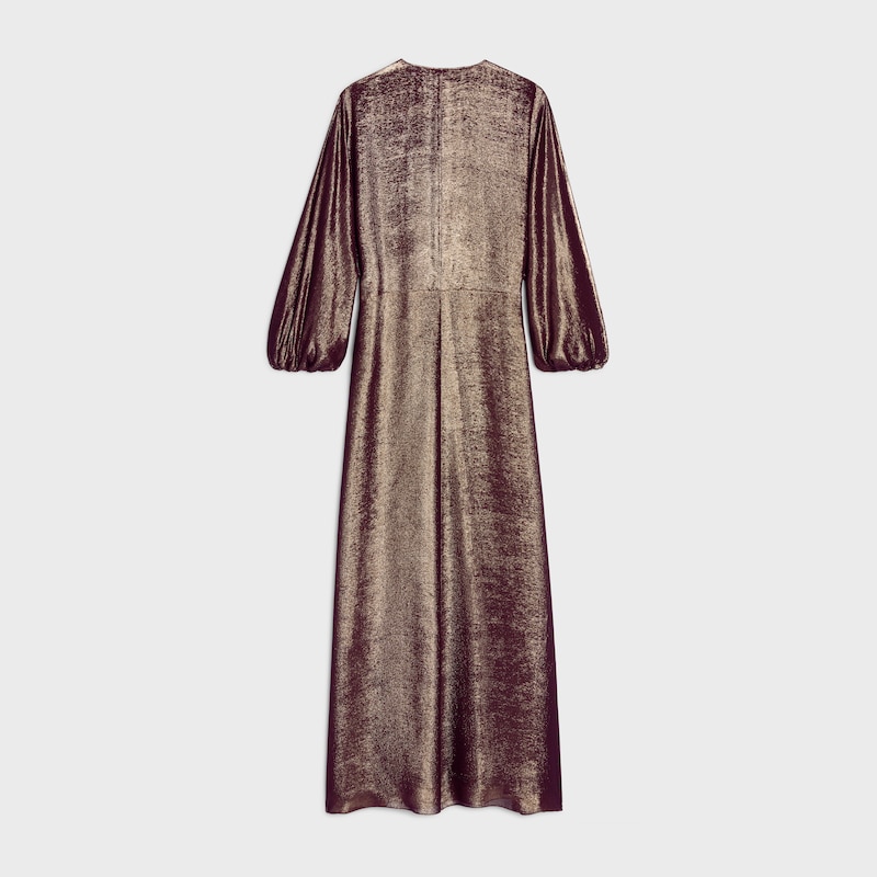 robe caftan en soie lamée