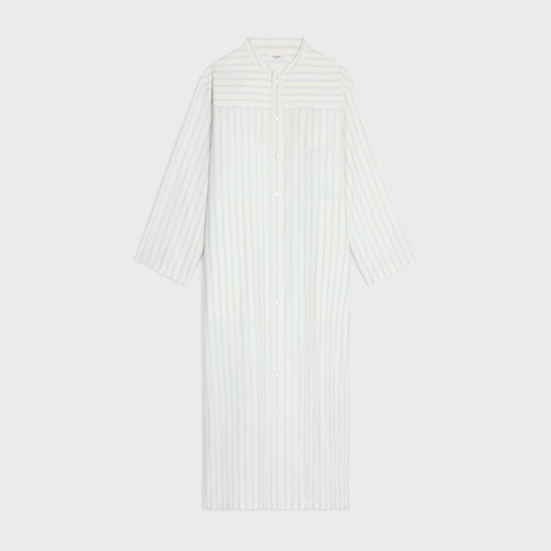 robe tunique longue en soie rayée