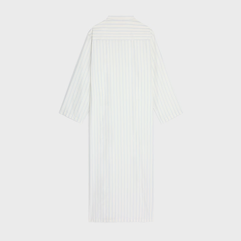 robe tunique longue en soie rayée
