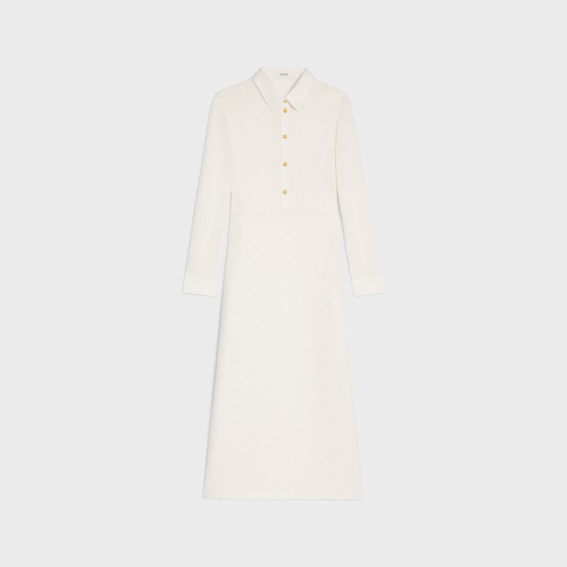 robe polo midi en coton crocheté