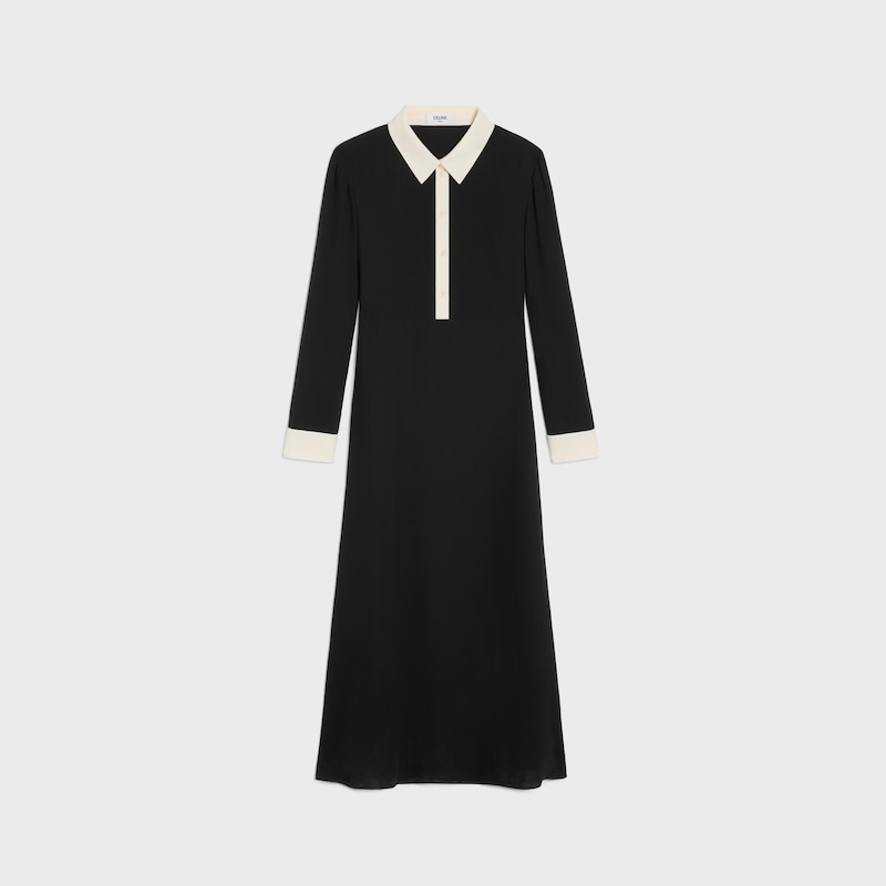 robe polo midi en georgette de viscose
