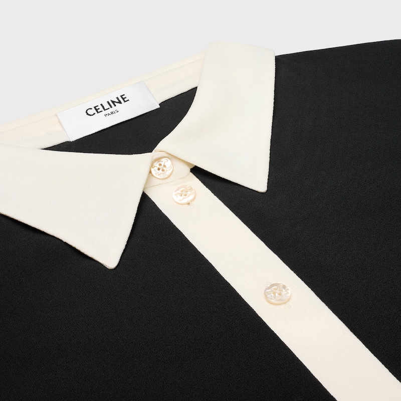 robe polo midi en georgette de viscose