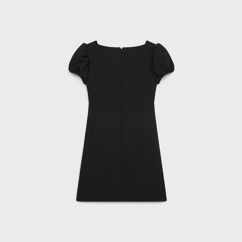 robe courte à boutons bijoux en piqué de laine