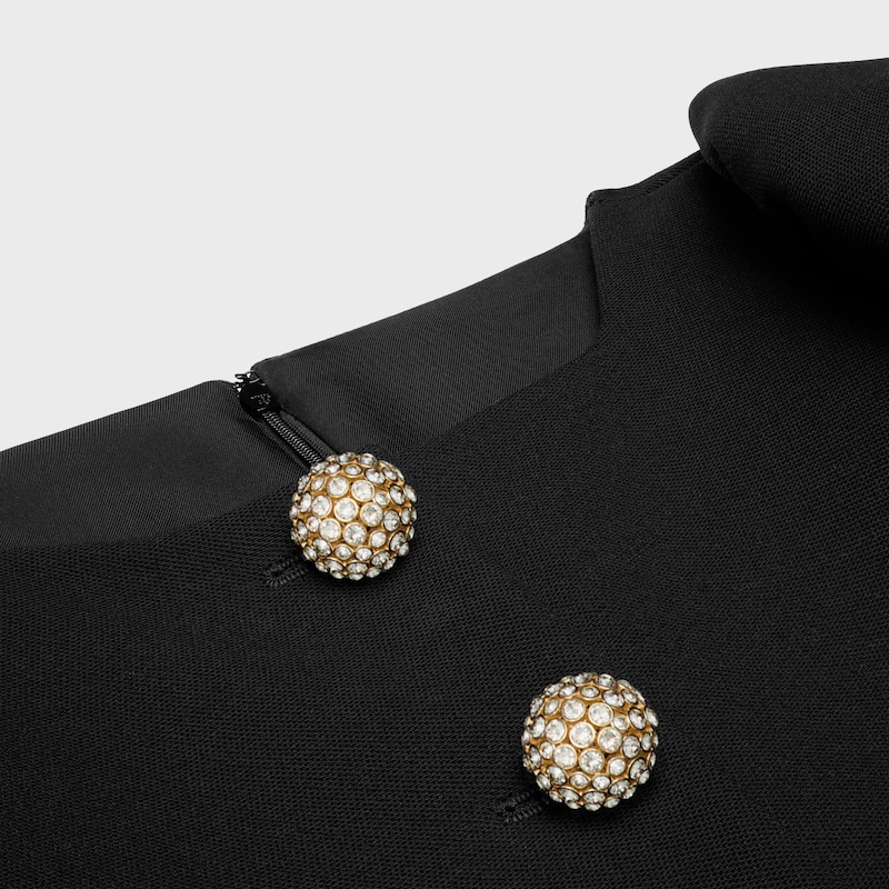 robe courte à boutons bijoux en piqué de laine