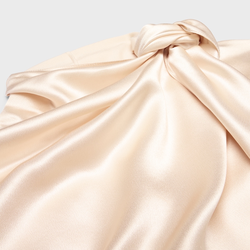 robe drapée en satin de soie