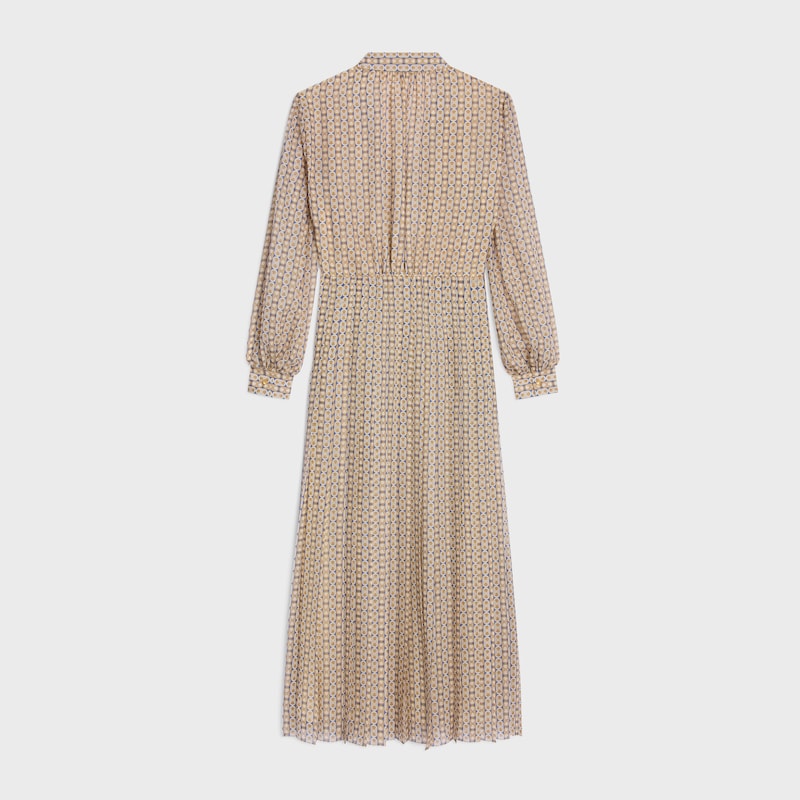 robe-chemise longue en laine soie et étamine