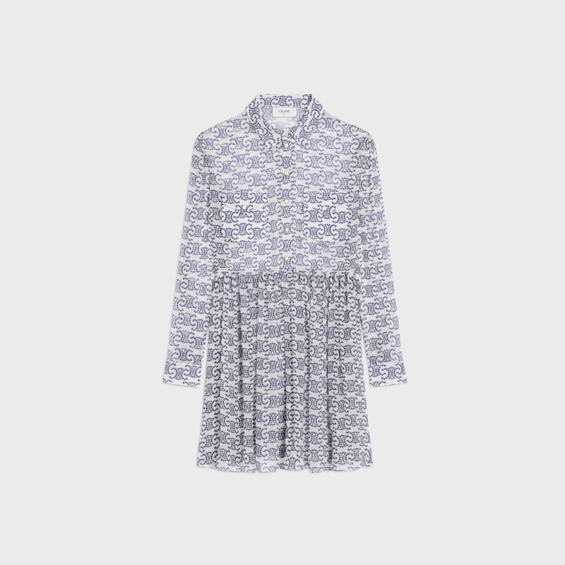robe chemise courte en crêpe de soie