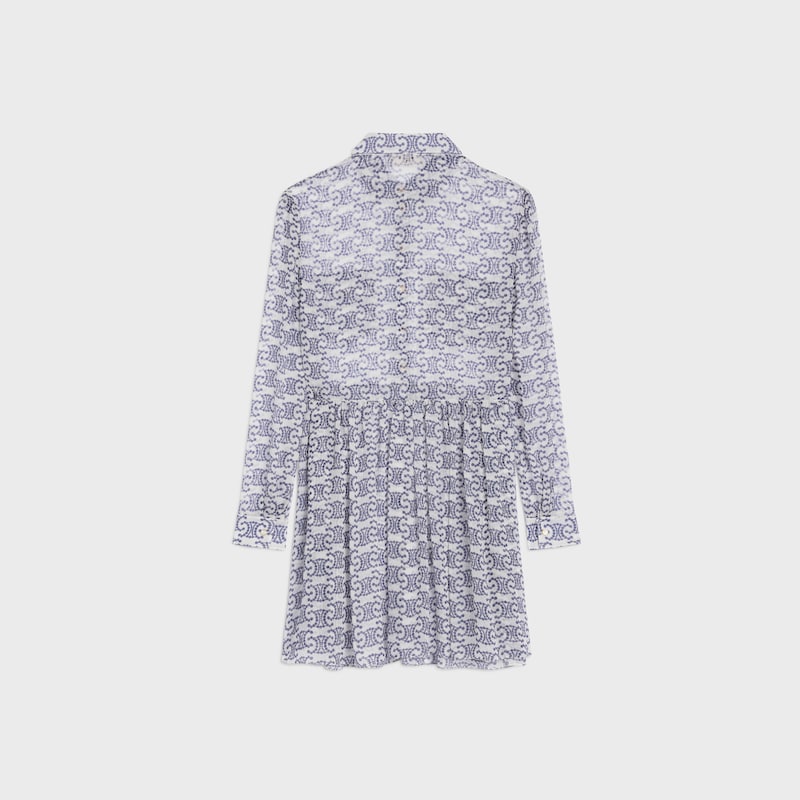 robe chemise courte en crêpe de soie