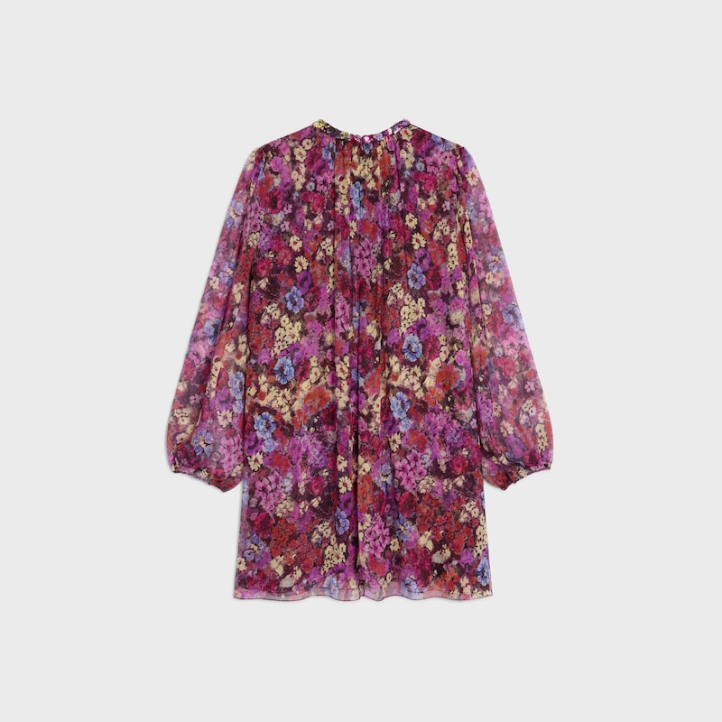 mini robe folklorique brodée en crêpe de soie