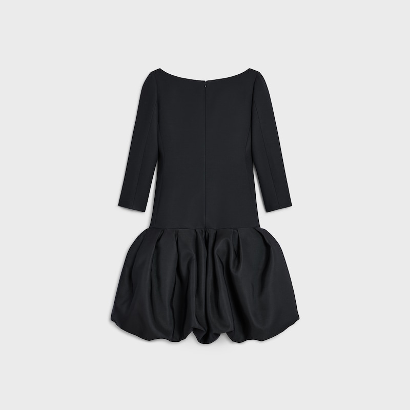 robe à jupe boule en crêpe de laine et de soie