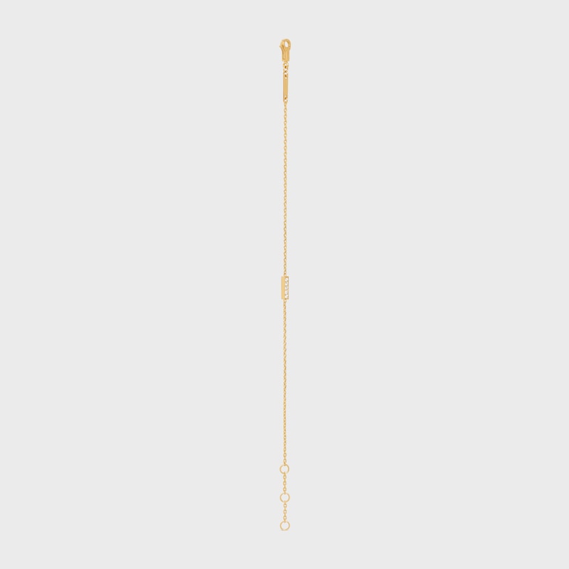 bracelet céline line en or jaune et diamants