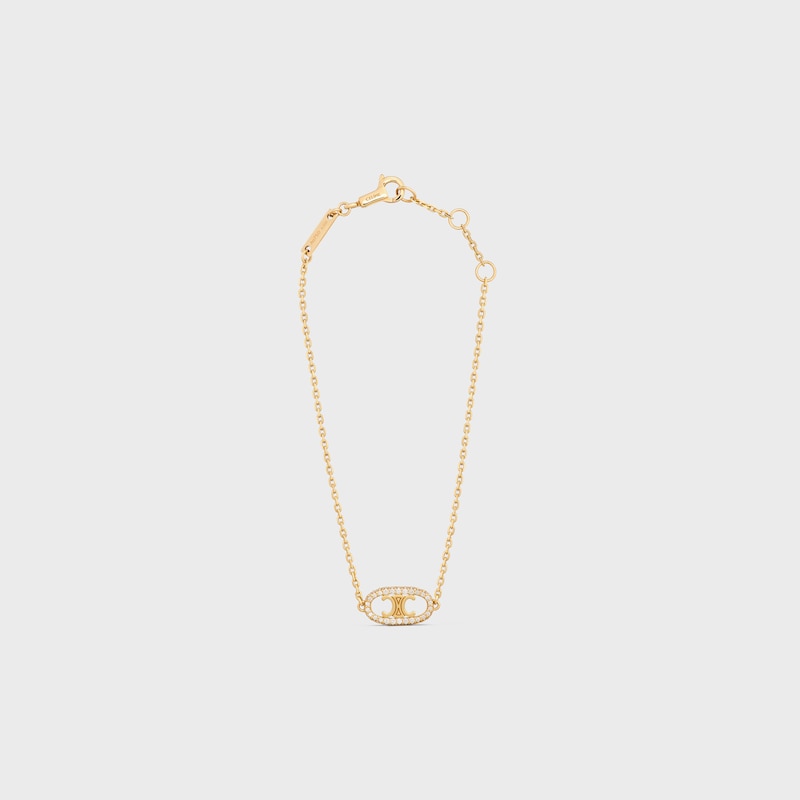bracelet maillon triomphe en or jaune et diamants
