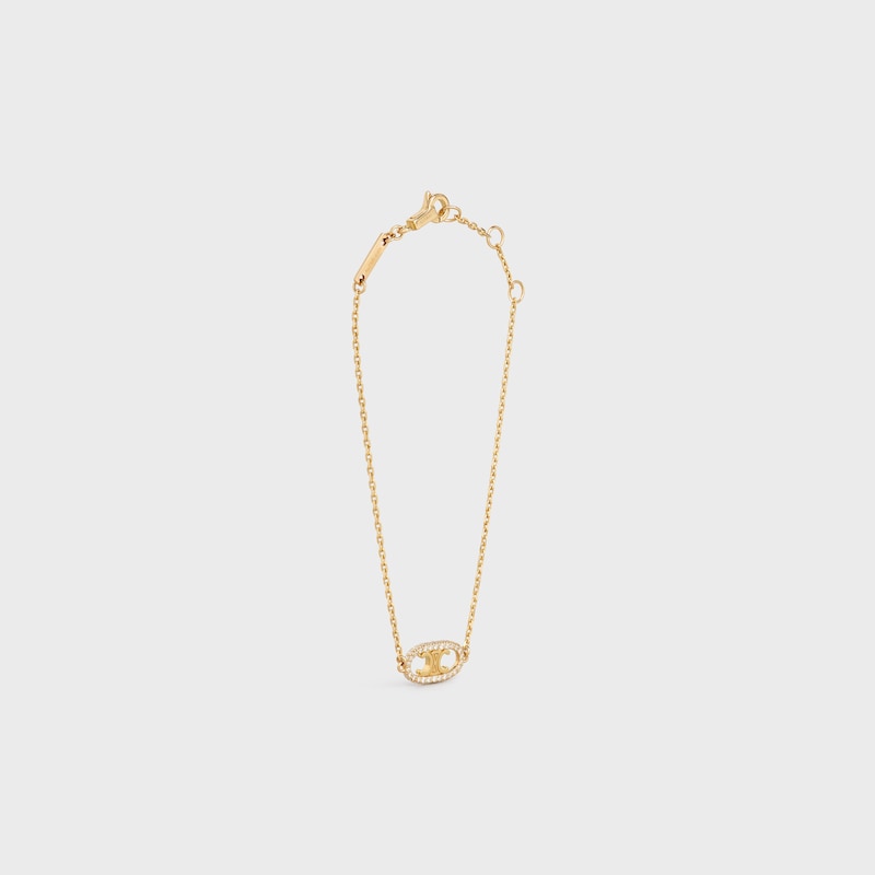 bracelet maillon triomphe en or jaune et diamants