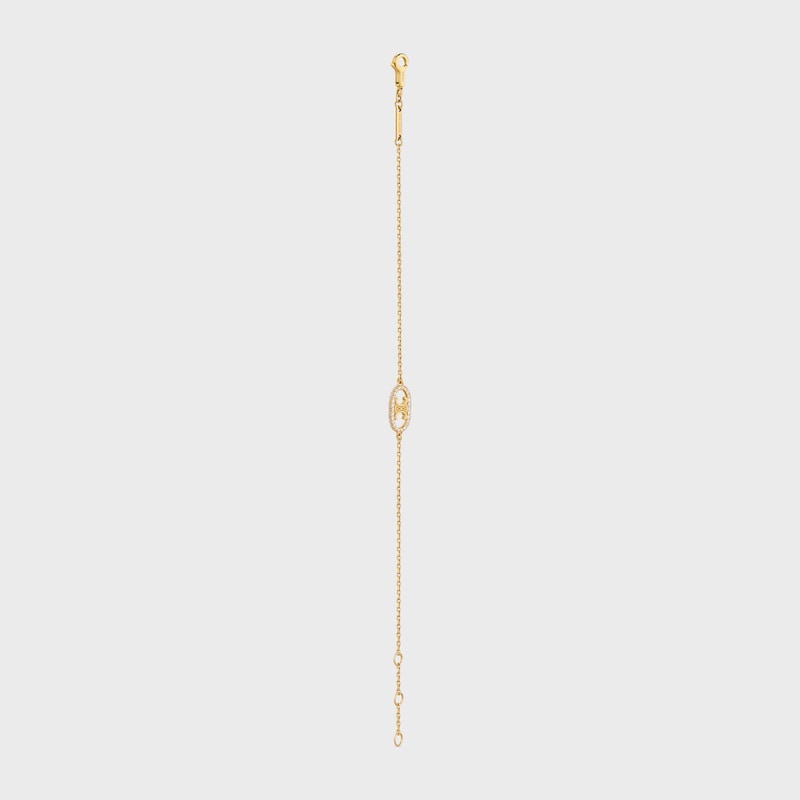 bracelet maillon triomphe en or jaune et diamants