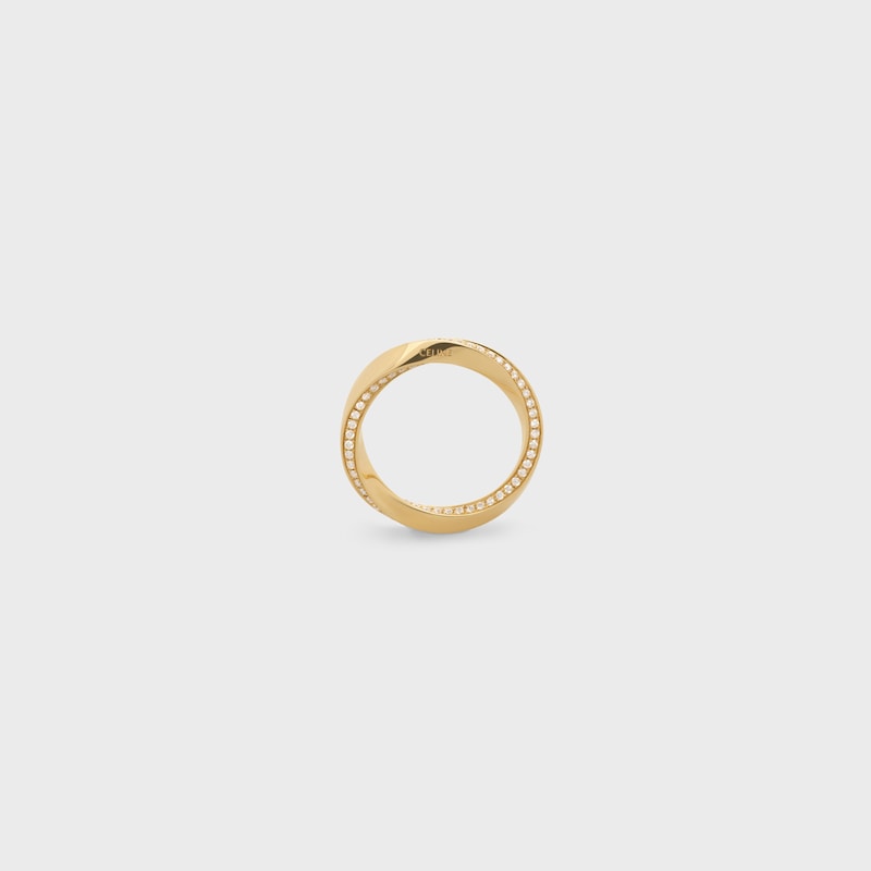 bague de torsion en or jaune et diamants