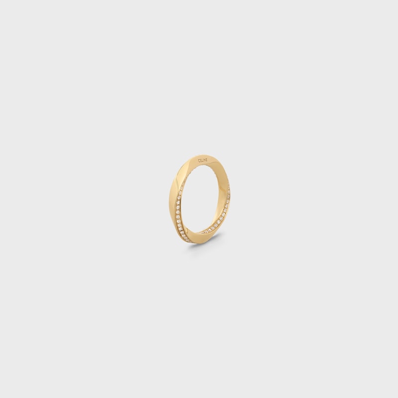 bague de torsion en or jaune et diamants