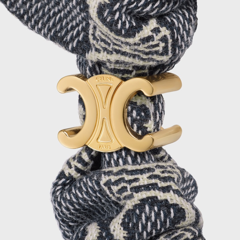chouchou céline jacquard triomphe en coton polyester polyamide et laiton avec finition dorée