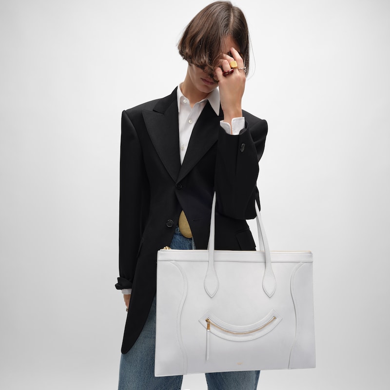 bagages flat cabas neufs en cuir de veau brillant