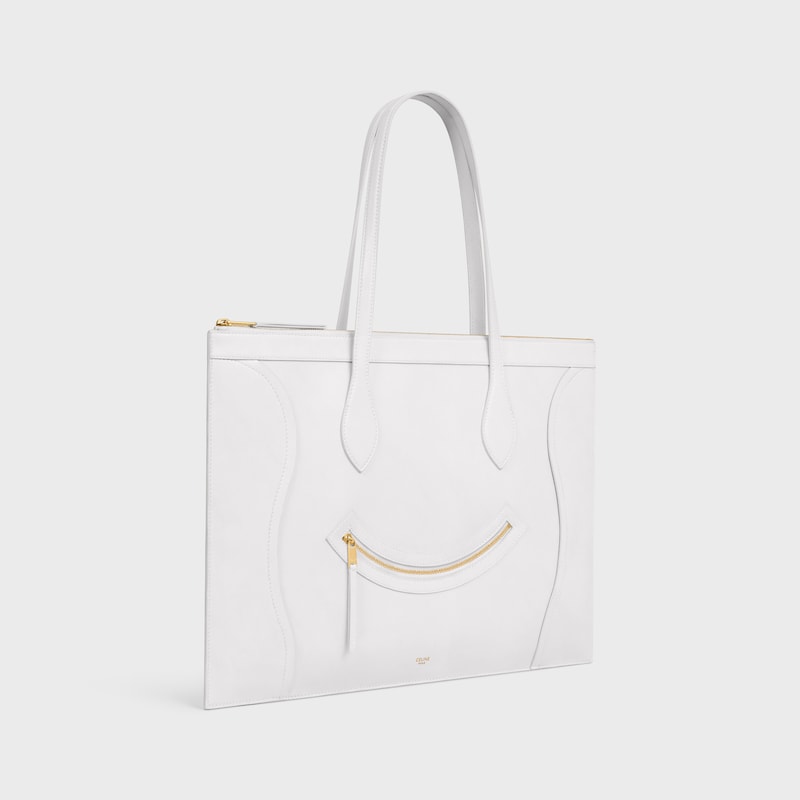 bagages flat cabas neufs en cuir de veau brillant