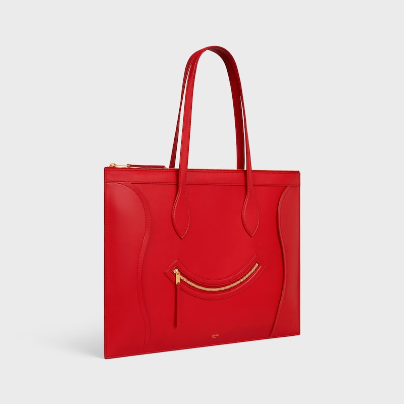 bagages flat cabas neufs en cuir de veau brillant