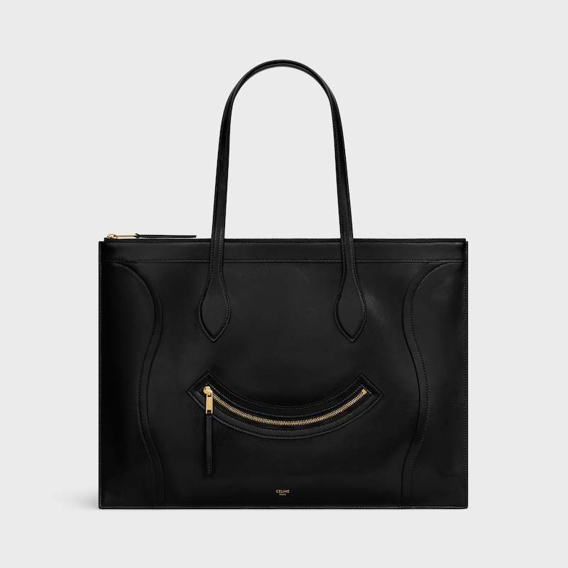 bagages flat cabas neufs en cuir de veau brillant