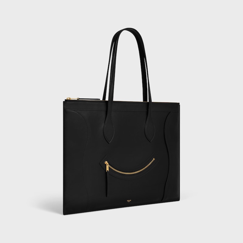 bagages flat cabas neufs en cuir de veau brillant