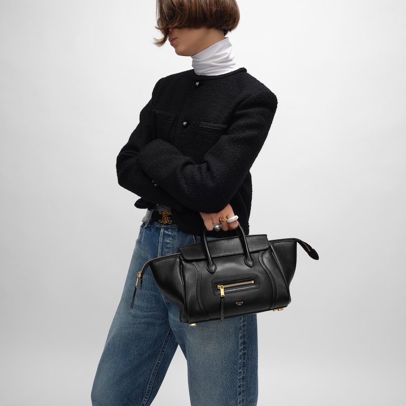 petit valise neuve en cuir dagneau souple et brillant